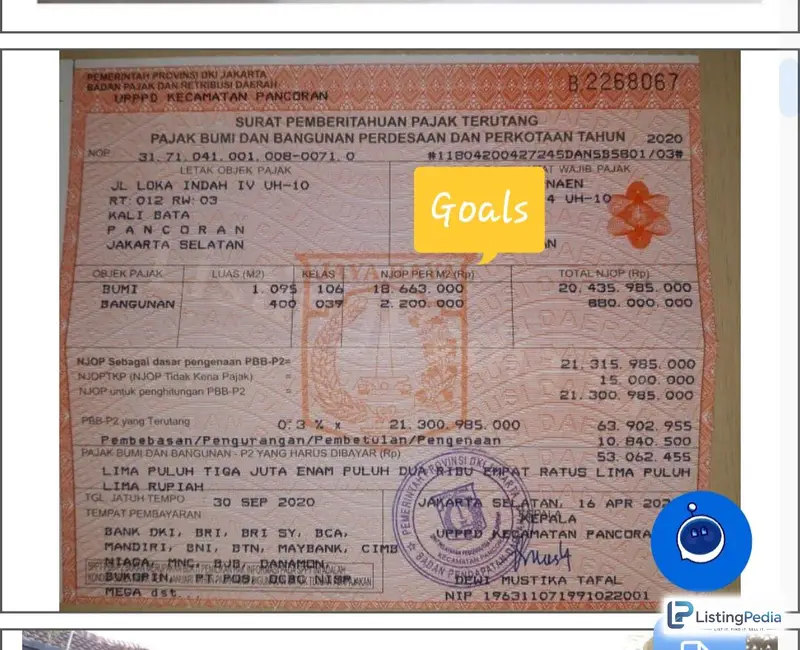 Dijual Rumah Bwh NJOP, Lokasi Loka Mampang — foto 2
