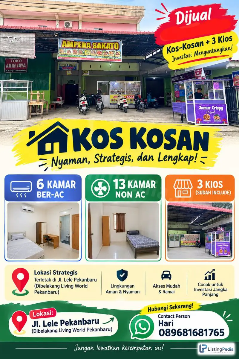 Dijual Kos Kosan di Jalan Baung Belakang Living World Pekanbaru Riau — foto 4