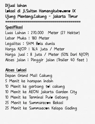 Tanah Dijual