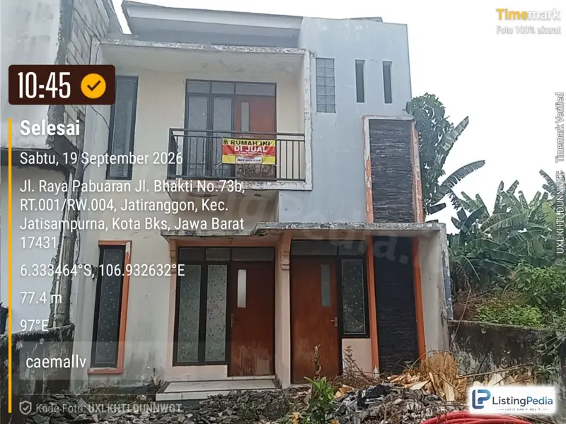 Jual Cepat Rumah 2 Lantai di Jatirangon Kota Bekasi — foto 1