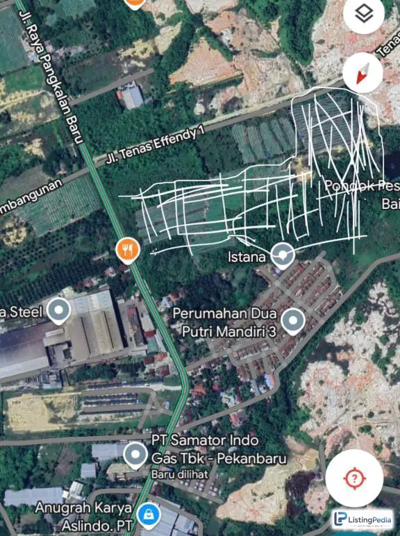 Jual Lahan Kosong di Pinggir Jalan Raya Pasir Putih Pekanbaru Riau — foto 2
