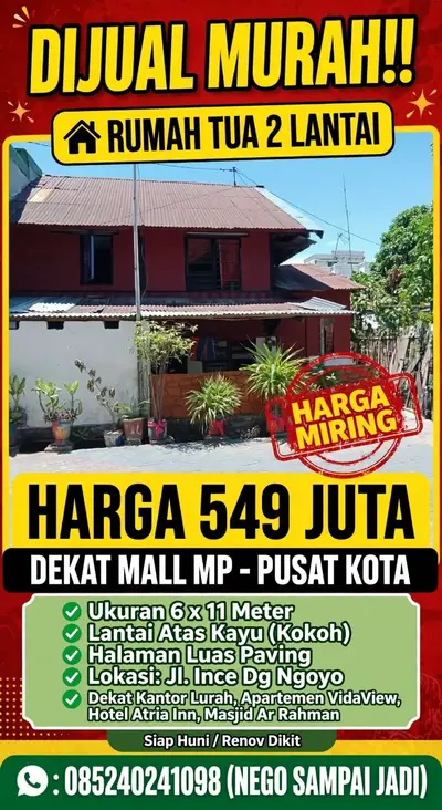 Rumah tua dua lantai dekat Hotel Atria