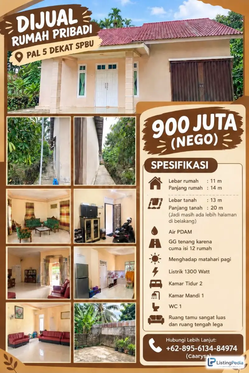 Rumah Tinggal di Pal 5 Kota Pontianak Dekat Spbu — foto 2