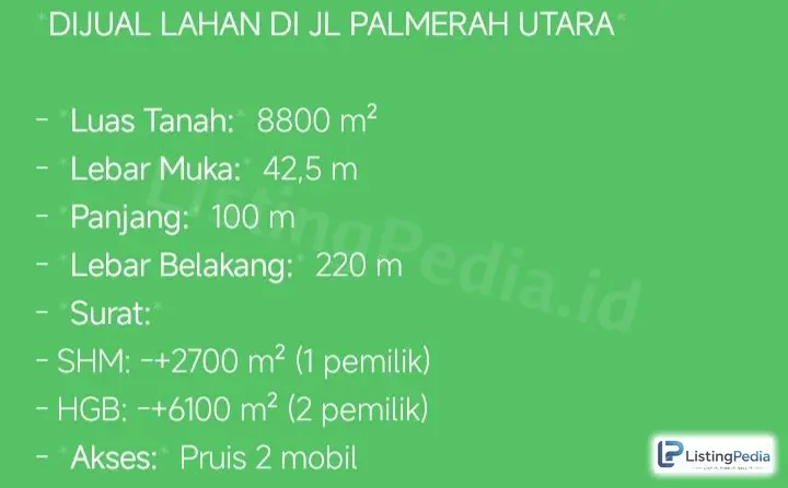 Tanah Pasar Palmerah* Jakbar * — foto 1