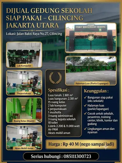 Jual Gedung Sekolah di Daerah Cilincing