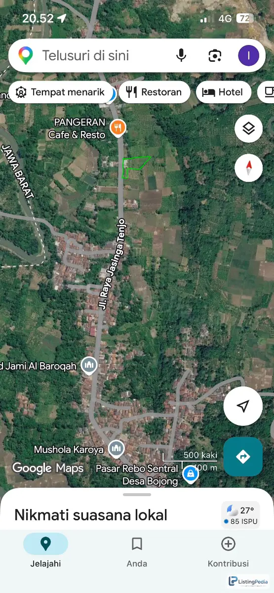 Tanah Luas 2178meter Strategis Pinggir Jalan di Tenjo, Kec Bojong, Kab Bogor — foto 2