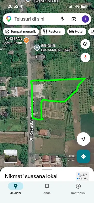 Tanah Luas 2178meter Strategis Pinggir Jalan di Tenjo, Kec Bojong, Kab Bogor